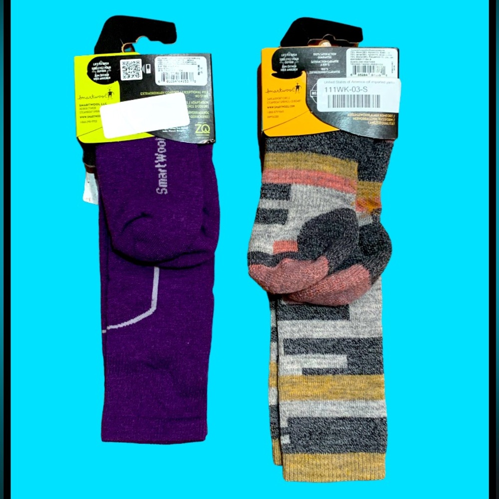 Smartwool Brand Marino Wool Women's Ski Targeted Cushion Socks (TWO PAIRS, NWT)